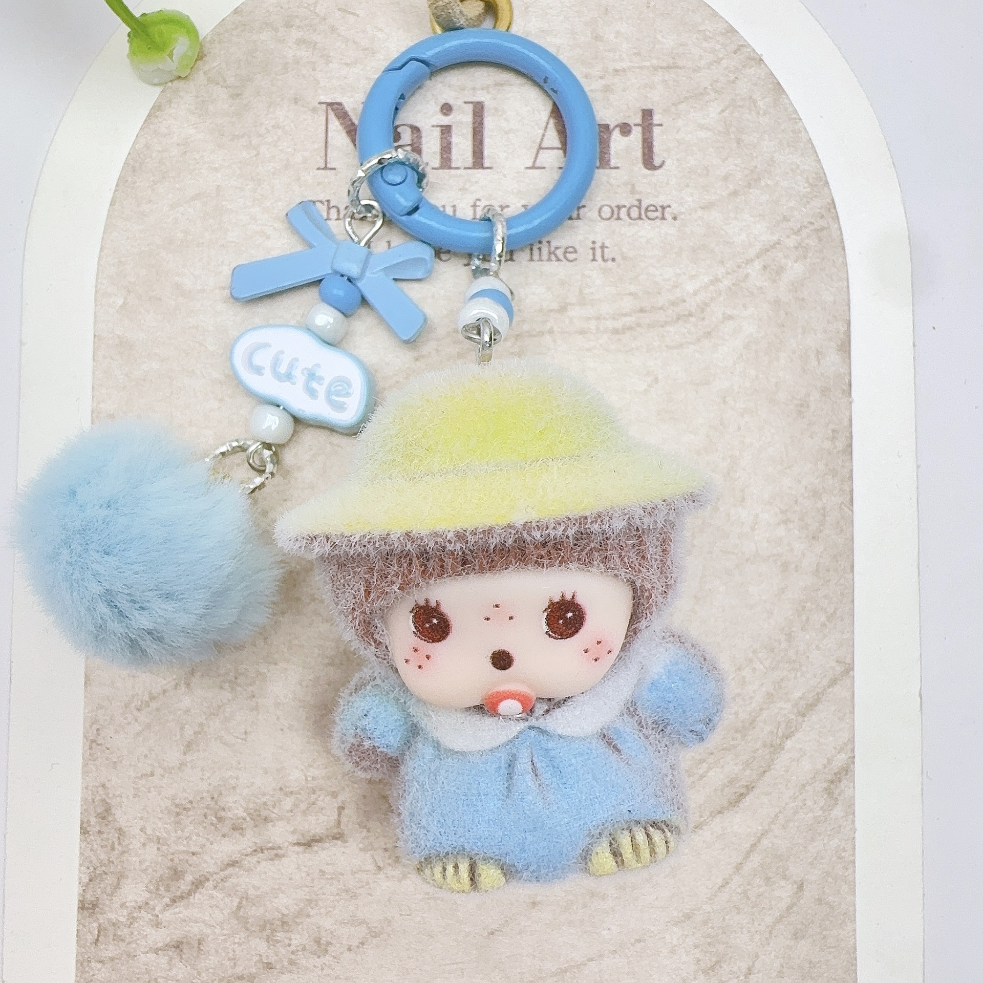 Car Accessories Xmas - New model Monchhichi Keychain Anime Cute