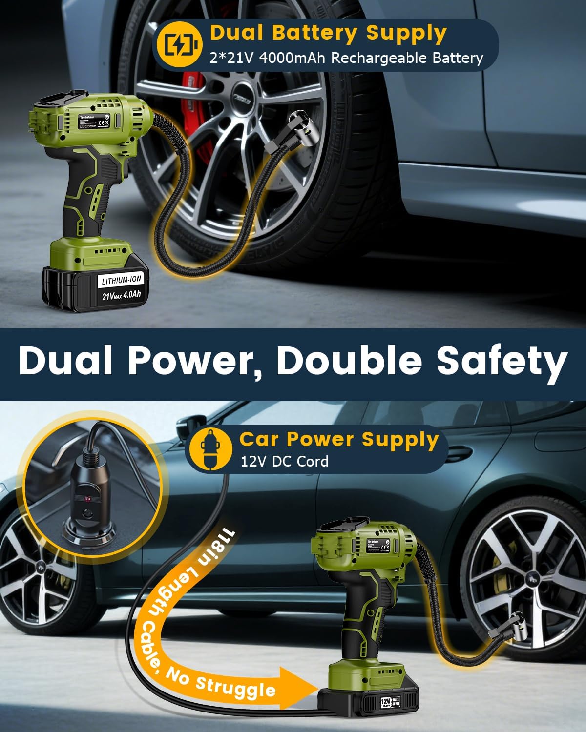 Portable Car Tire Air Compress - đánh giá và giá Car Portable Tire Inflator