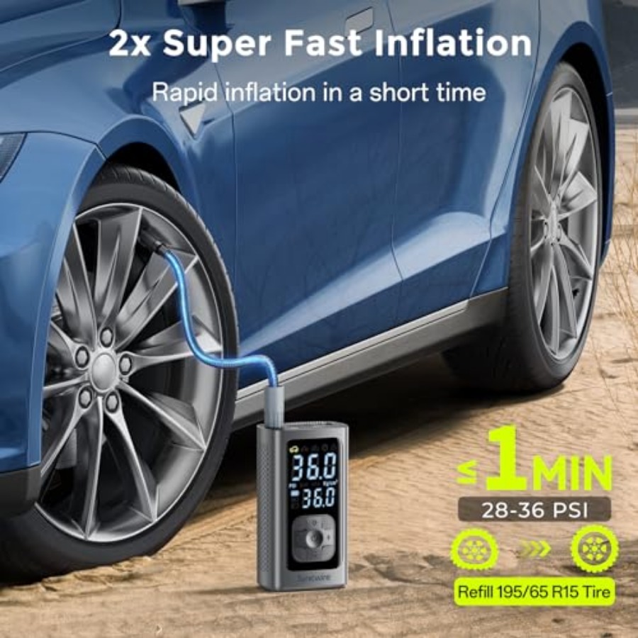 Tire Inflator Portable Air Com - đánh giá và giá Car Portable Tire Inflator