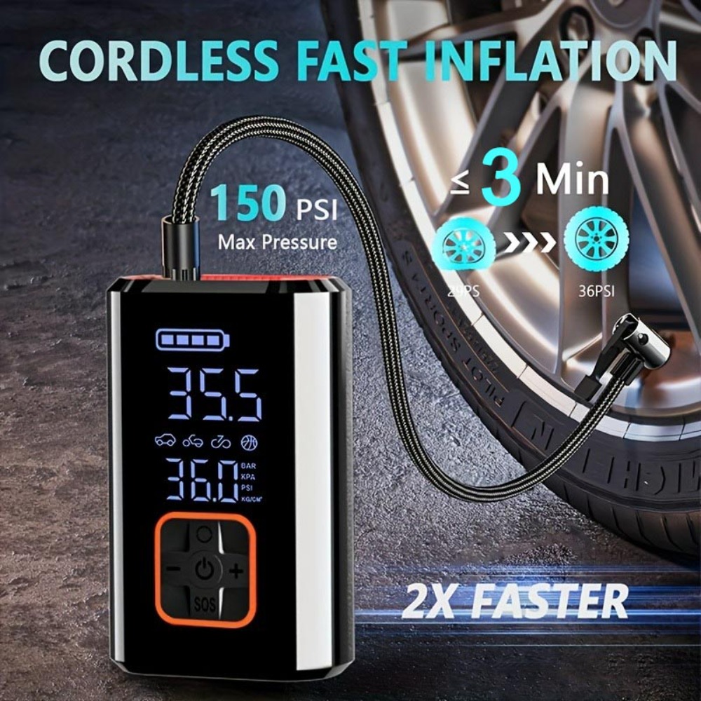 Portable Air Compressor Cordle - đánh giá và giá Car Portable Tire Inflator