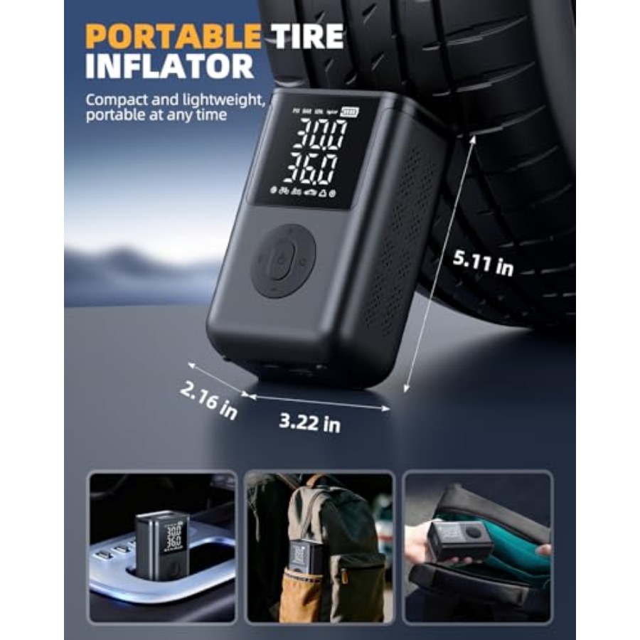 Tire Inflator Portable Air Com - đánh giá và giá Car Portable Tire Inflator