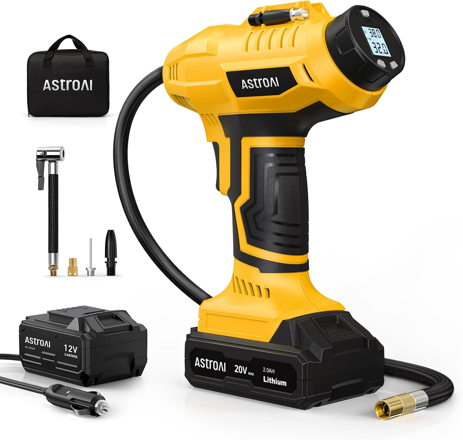 20V Cordless Tire Inflator wit - đánh giá và giá Car Portable Tire Inflator