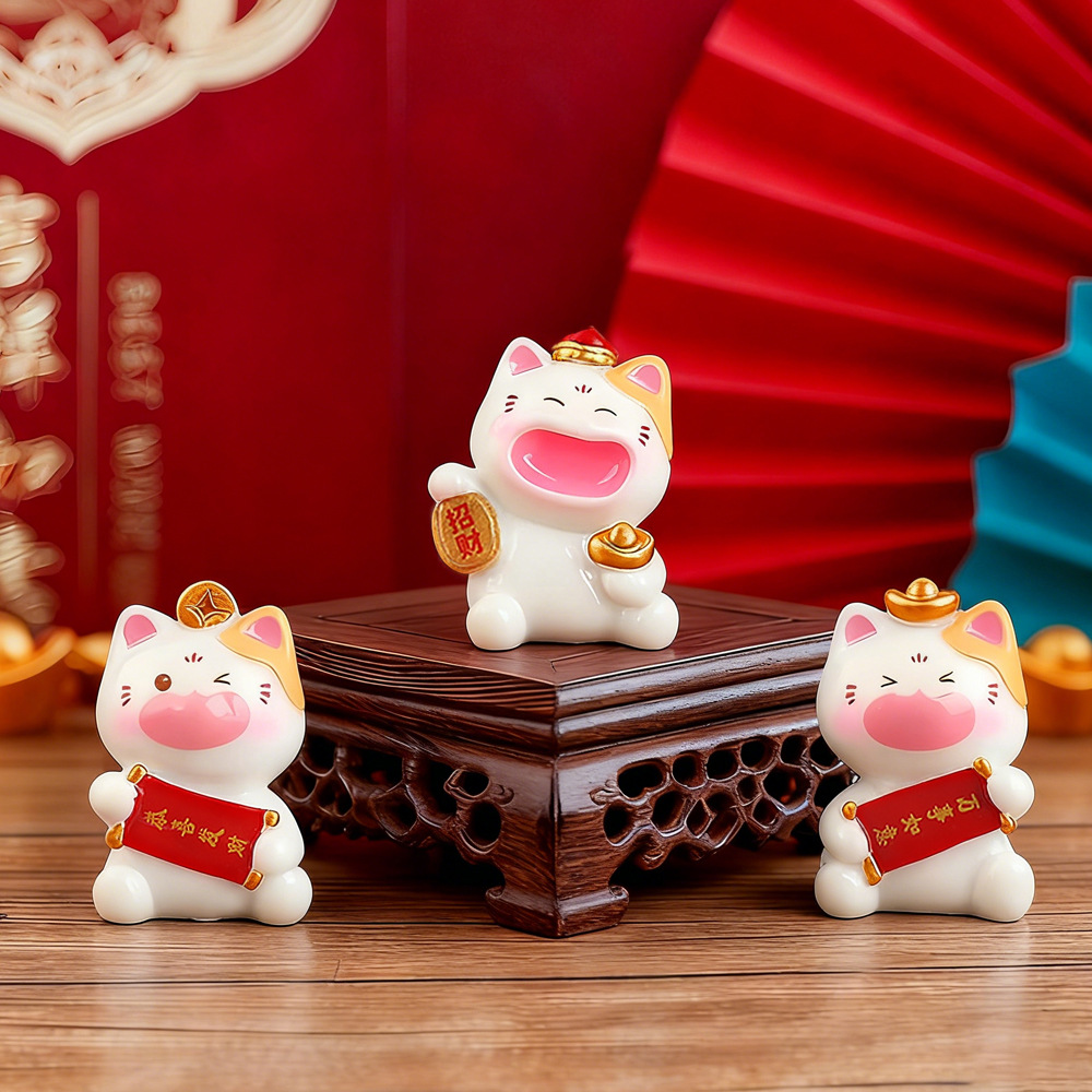 6Pcs Mini Lucky Cat Ornaments  - đánh giá và giá Car Accessories Xmas