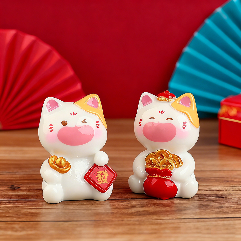 6Pcs Mini Lucky Cat Ornaments  - đánh giá và giá Car Accessories Xmas