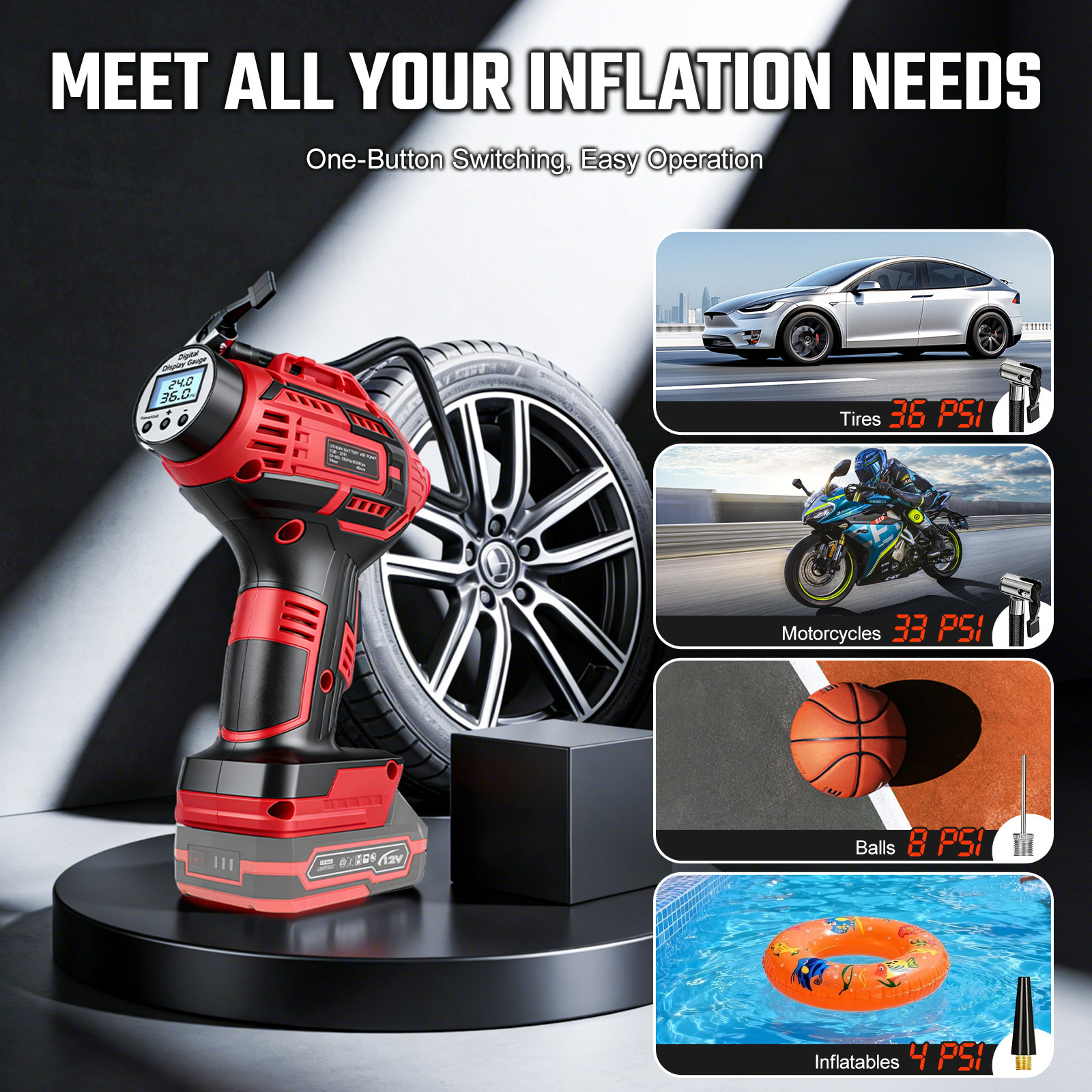 ​​20V Portable Car Tire Inflat - đánh giá và giá Car Portable Tire Inflator