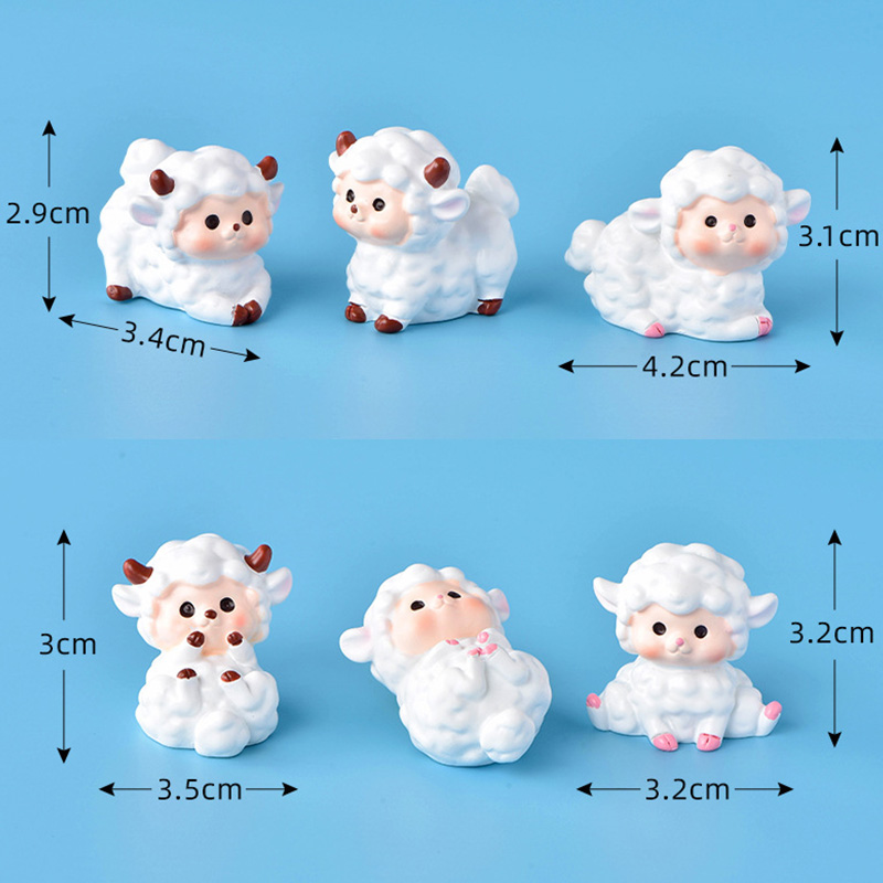 1pc White Sheep Figurine Cute  - đánh giá và giá Car Accessories Xmas