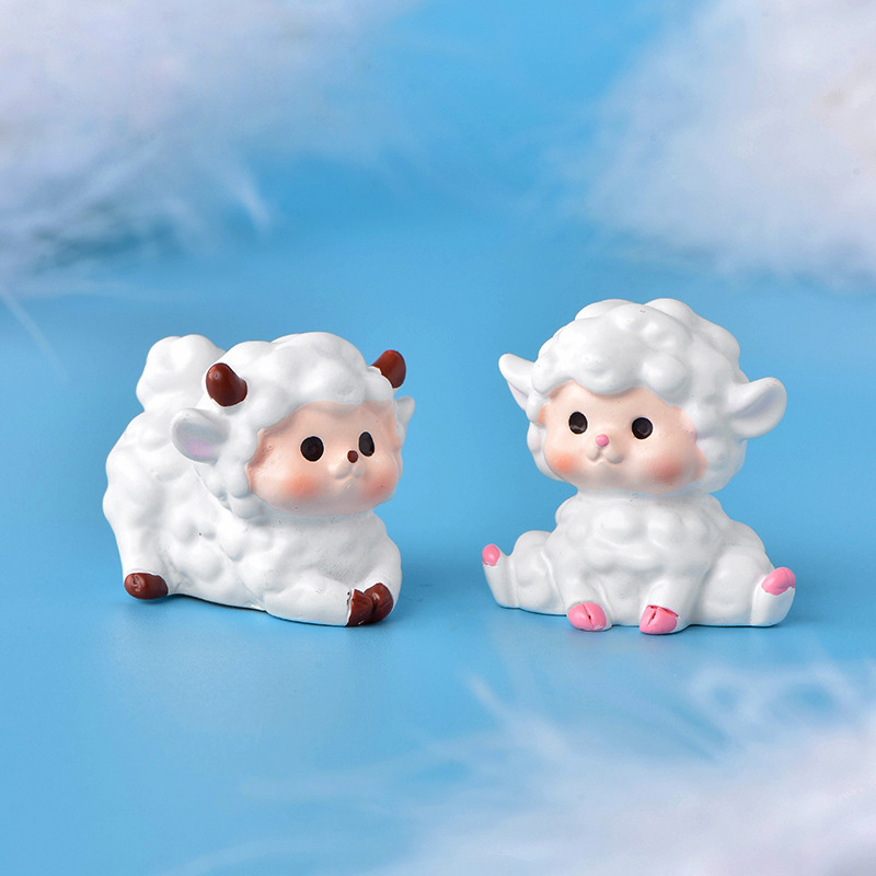 1pc White Sheep Figurine Cute  - đánh giá và giá Car Accessories Xmas