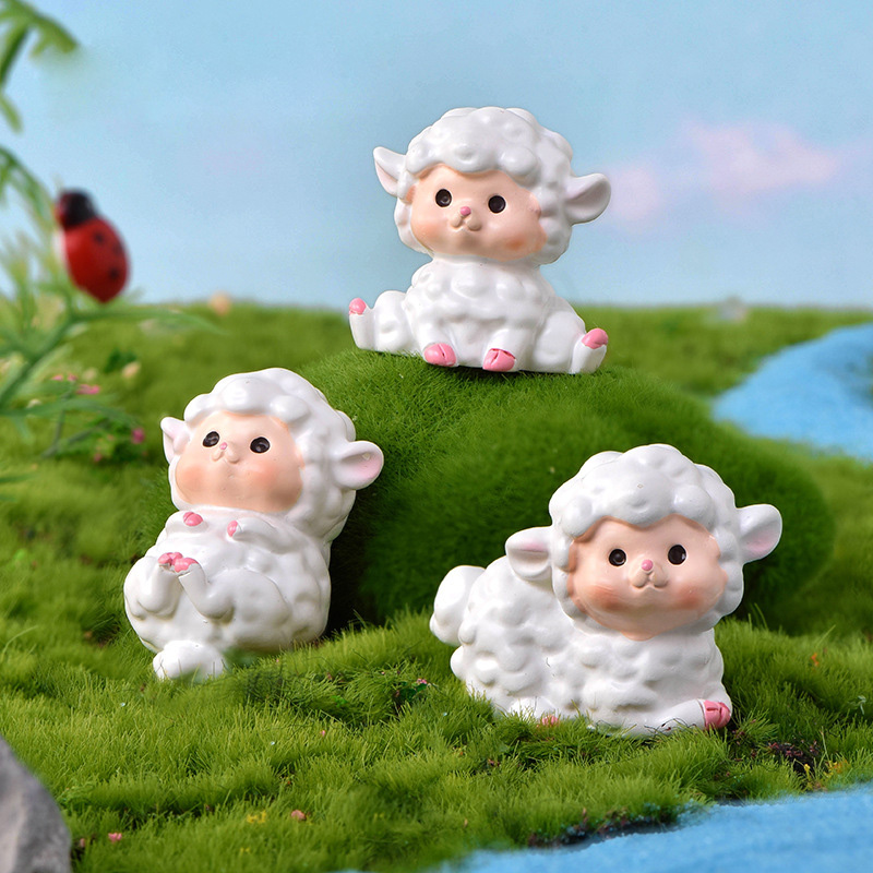 1pc White Sheep Figurine Cute  - đánh giá và giá Car Accessories Xmas