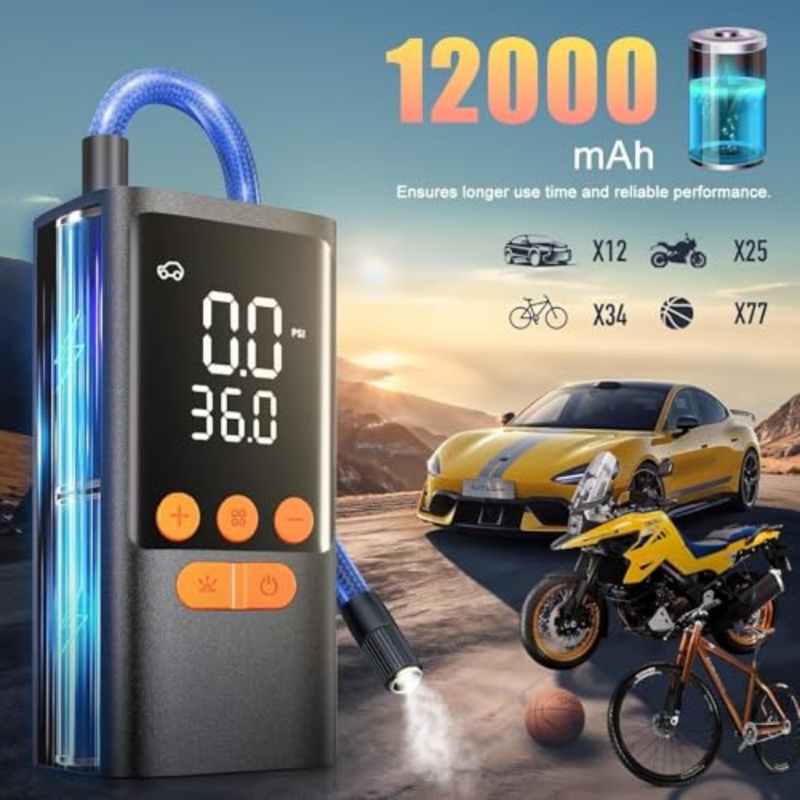 Tire Inflator Portable Air Com - đánh giá và giá Car Portable Tire Inflator
