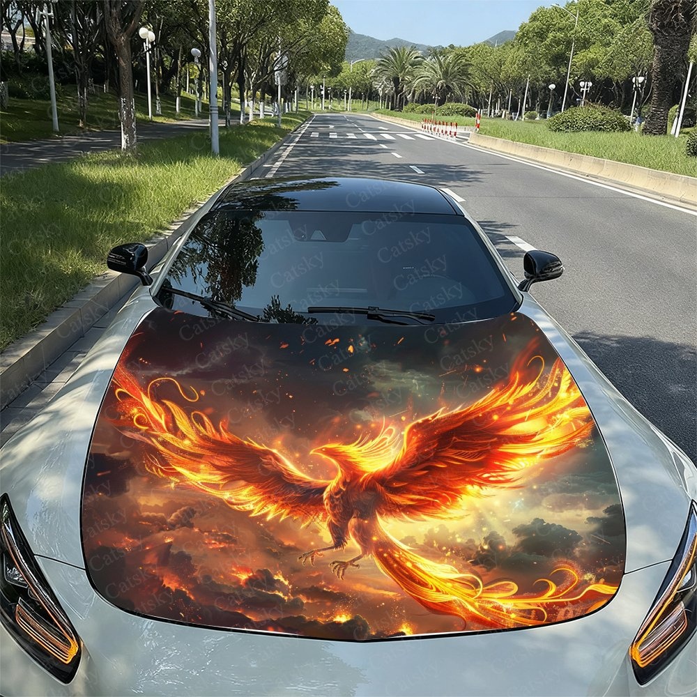 Flame Phoenix Car Hood Sticker - đánh giá và giá Car Accessories Phoenix