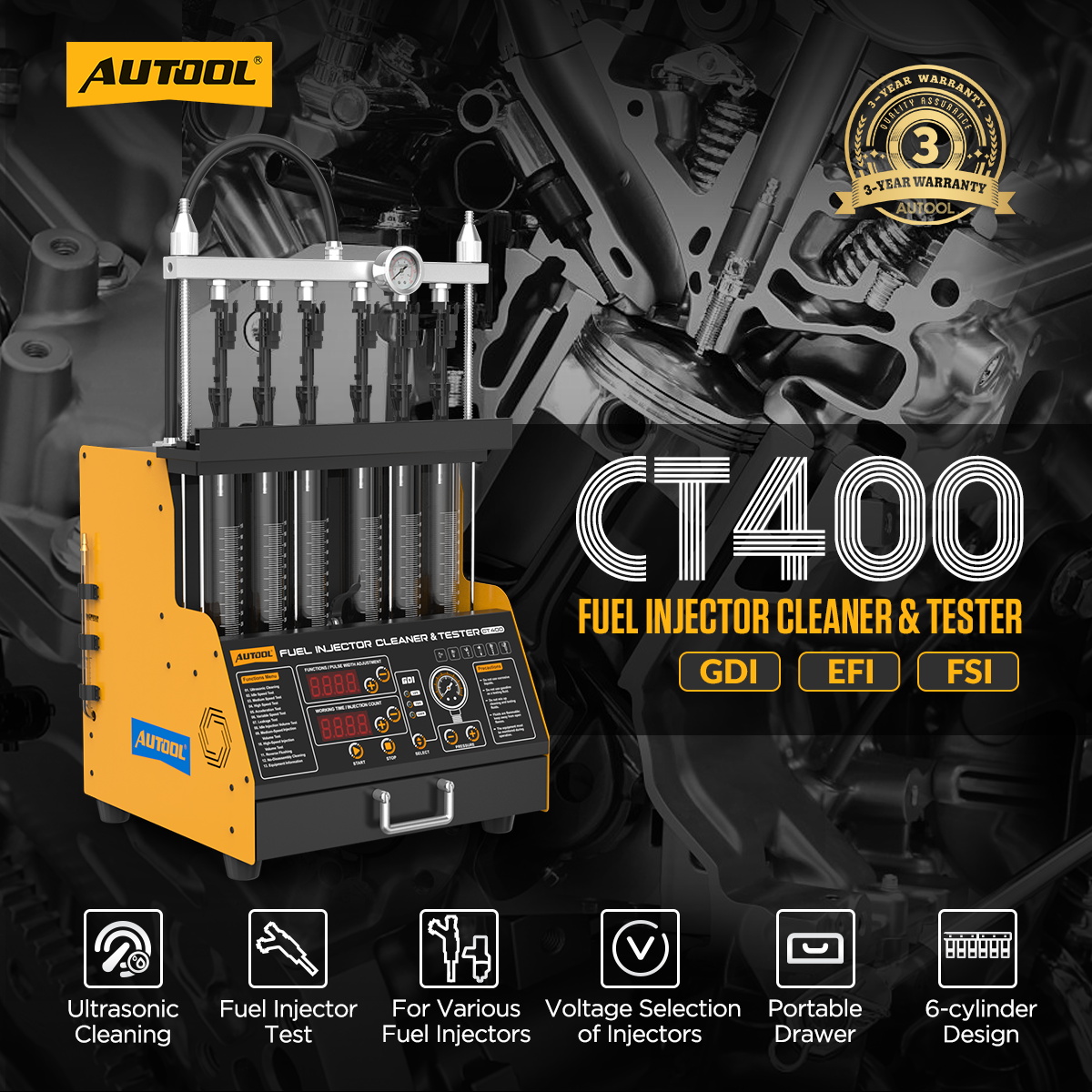 AUTOOL CT400 Car GDI EFI FEI F - đánh giá và giá Fuel Injector Cleaner