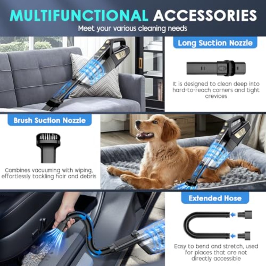 Handheld Vacuum Cordless 15000 - đánh giá và giá Car Vacuum Cleaner